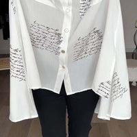 Alice - Artistic Script Print Blouse