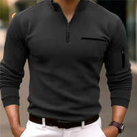 Adrian - Half-Zip Athletic Polo Black