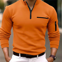 Adrian - Half-Zip Athletic Polo Orange