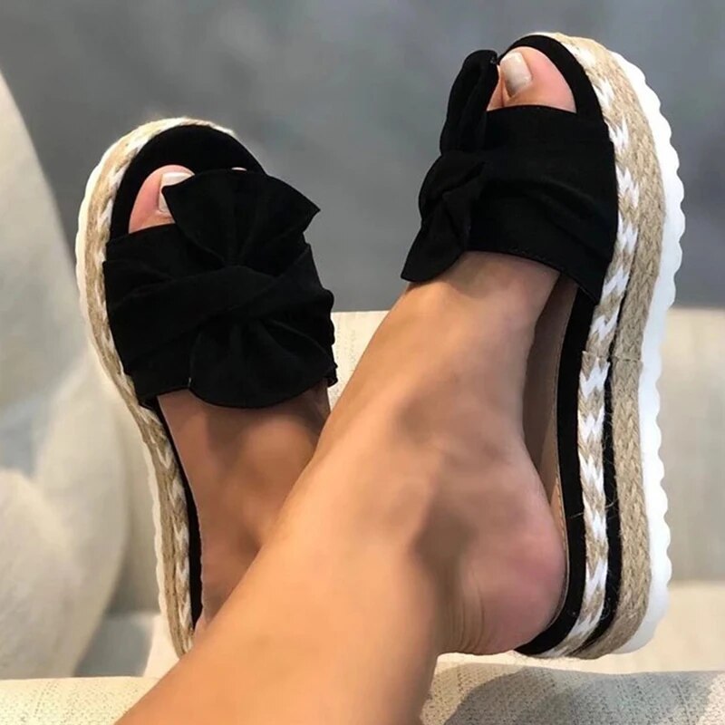 Aubrey - Bow Espadrille Wedge Sandals